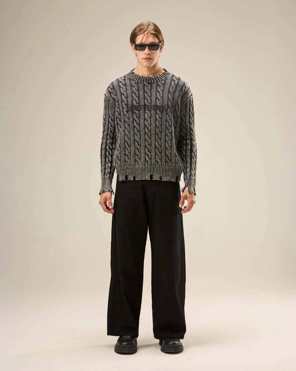 Ripped Sweater Grey
