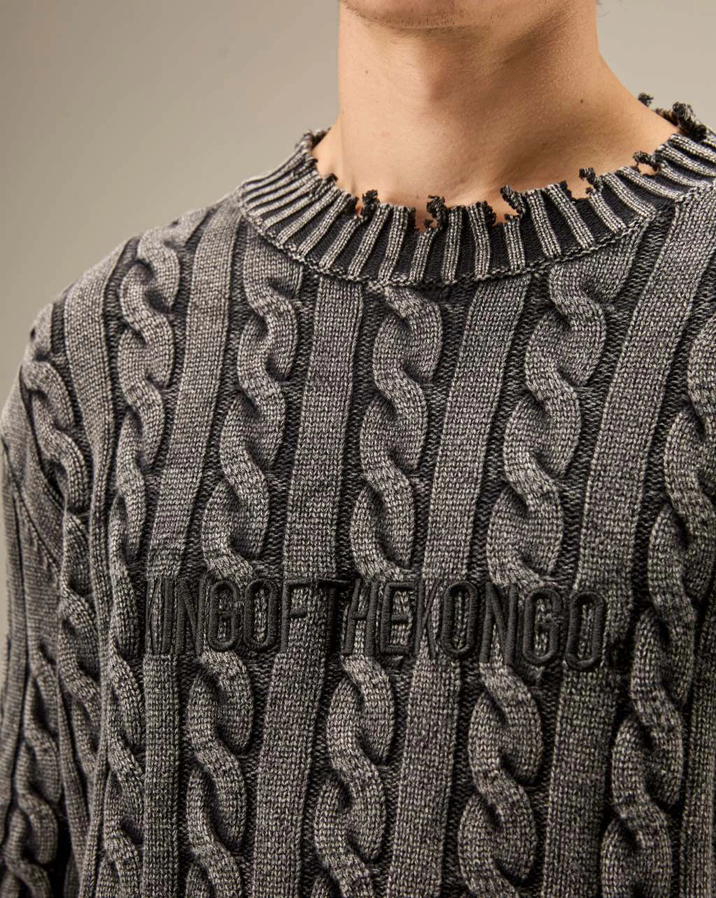 Ripped Sweater Grey