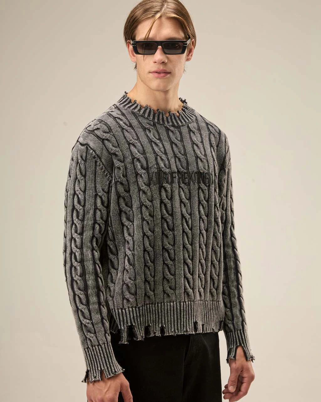 Ripped Sweater Grey